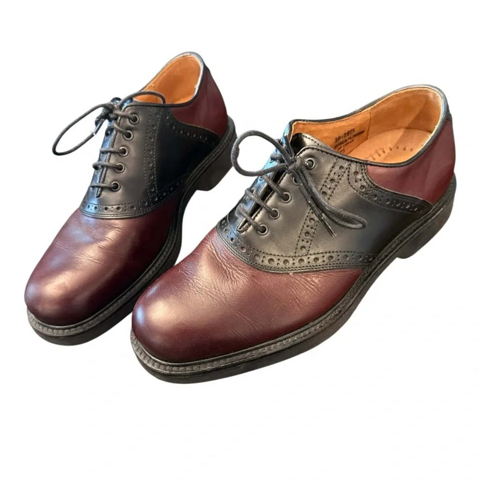 Johnston & Murphy Passport Burgundy Black Oxfords 20-2801‎ Men's Shoes size 8.5